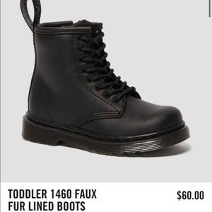 Toddler 1460 Faux Fur Lined Dr Martens Boots